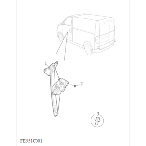 Maxus Deliver 3 2018-2019 Front Door Electric Glass Regulator B00003509
