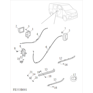 Maxus Deliver 3 2018-2019 Side Sliding Door Handle And Door Lock C00016562