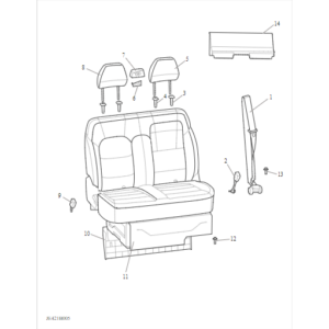 Maxus Deliver 9 2019-2024 Subdrivers Integral Double Seat C00112285
