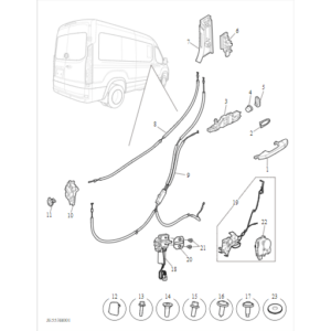 Maxus Deliver 9 2019-2024 Side Sliding Door Handle And Door Lock C00054623